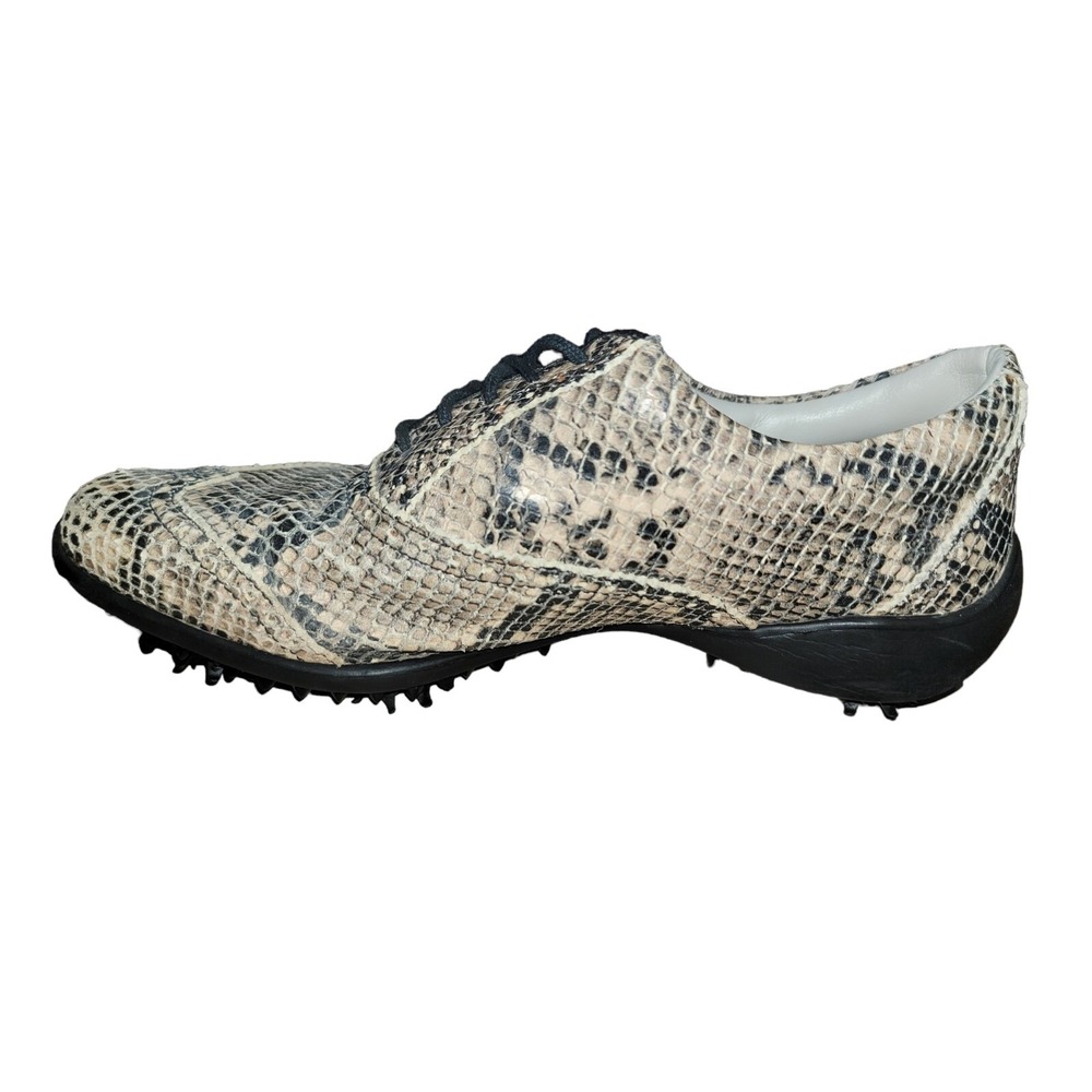FootJoy LoPro Collection Golf Shoes Womens Snakeskin Print Leather Soft Spike 7M - Picture 6 of 12